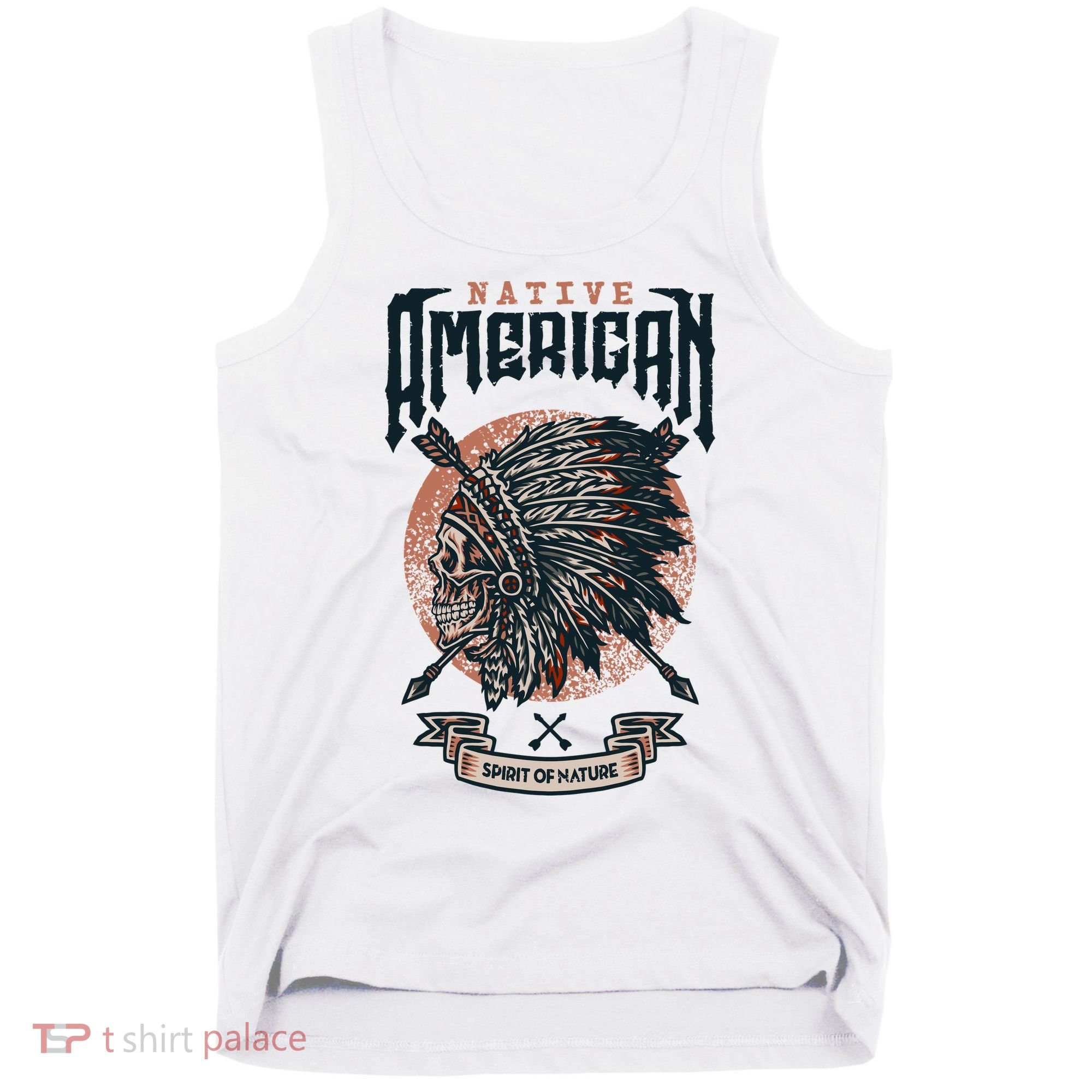 Native American Indian Chief Skull Tank Top