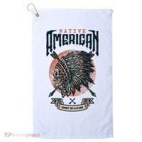 Native American Indian Chief Skull Golf Towel thumb 0