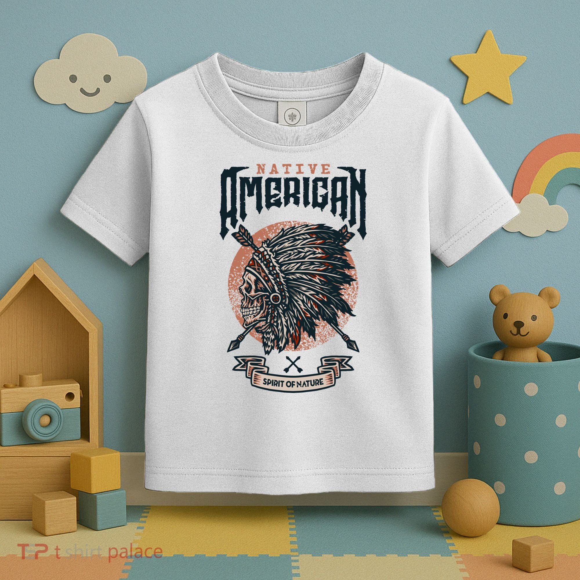Native American Indian Chief Skull Toddler T-Shirt