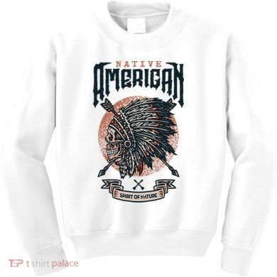 Native American Indian Chief Skull Kids Sweatshirt