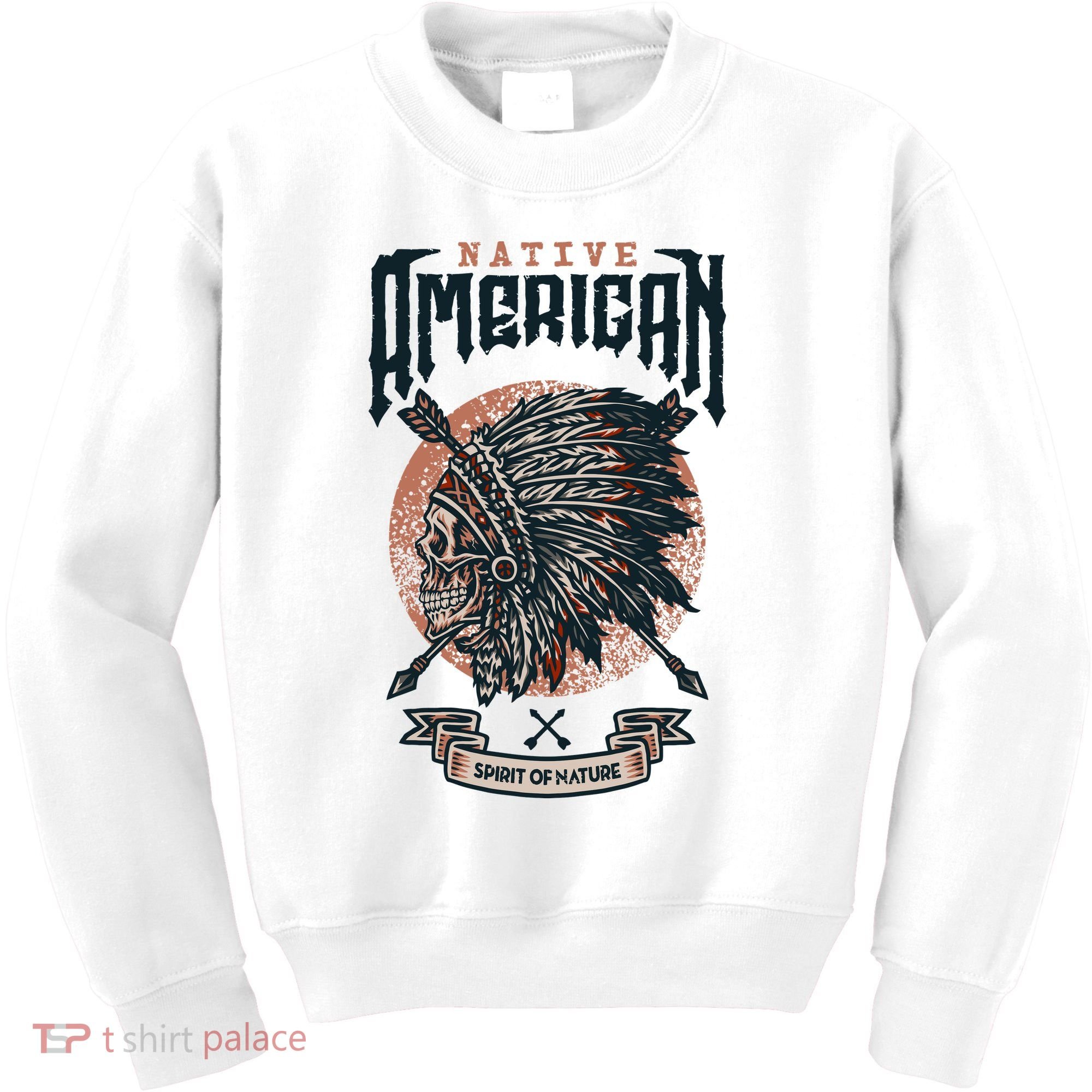 Native American Indian Chief Skull Kids Sweatshirt