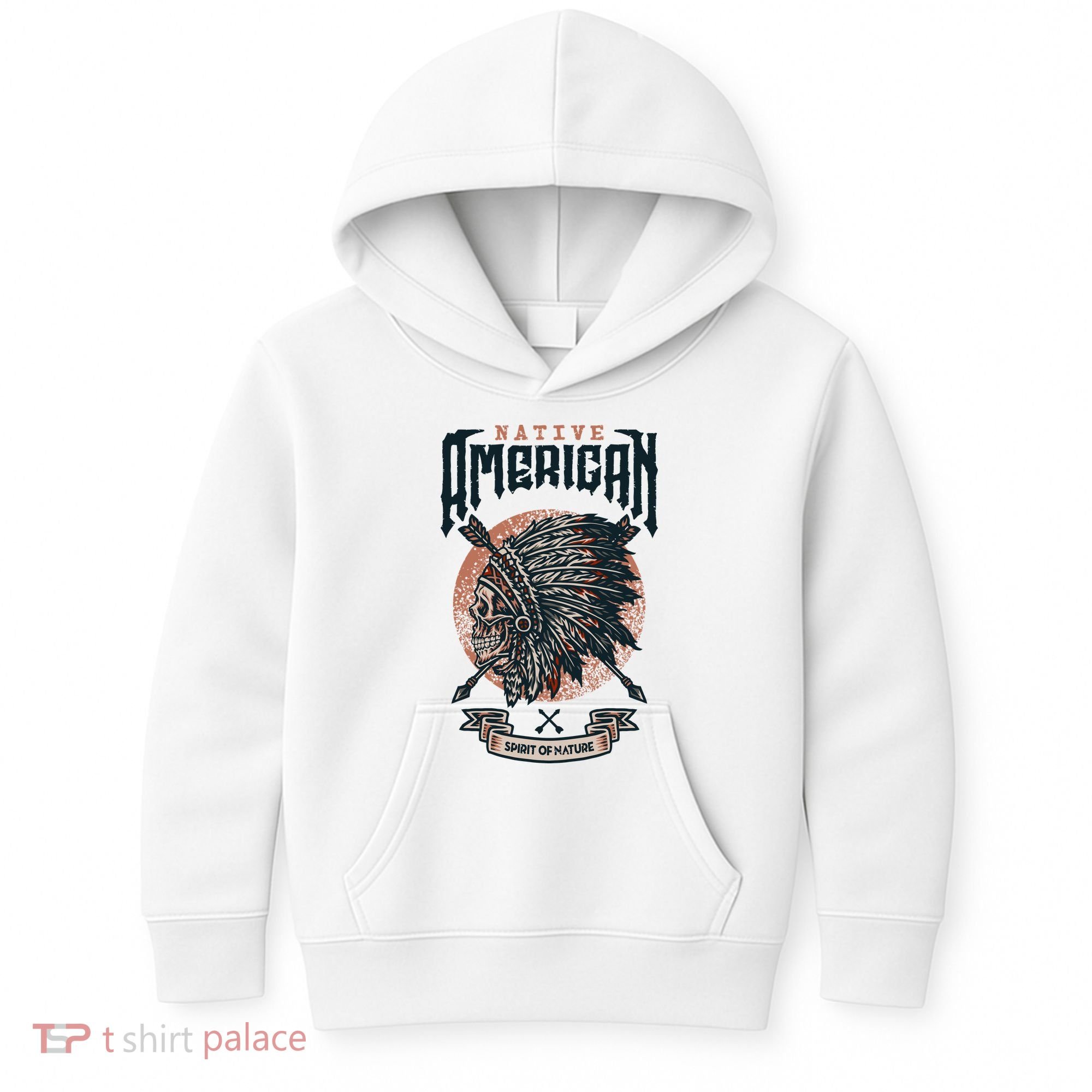 Native American Indian Chief Skull Kids Hoodie