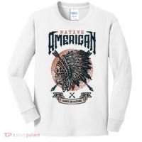 Native American Indian Chief Skull Kids Long Sleeve Shirt thumb 0
