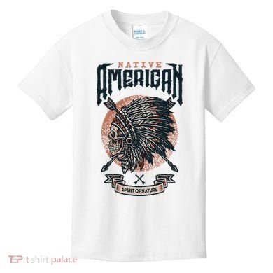Native American Indian Chief Skull Kids T-Shirt