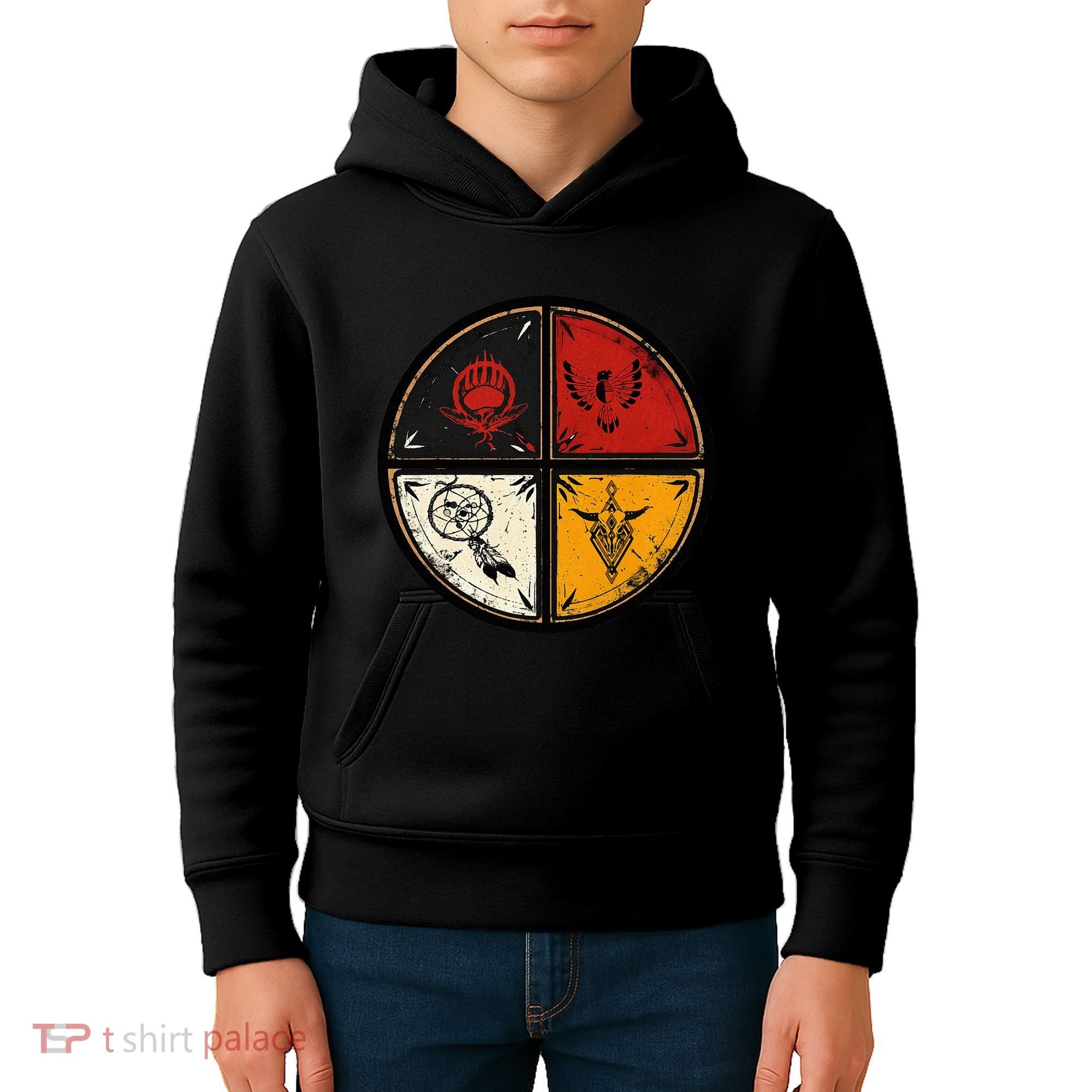 Native American Indian Medicine Wheel Kids Hoodie
