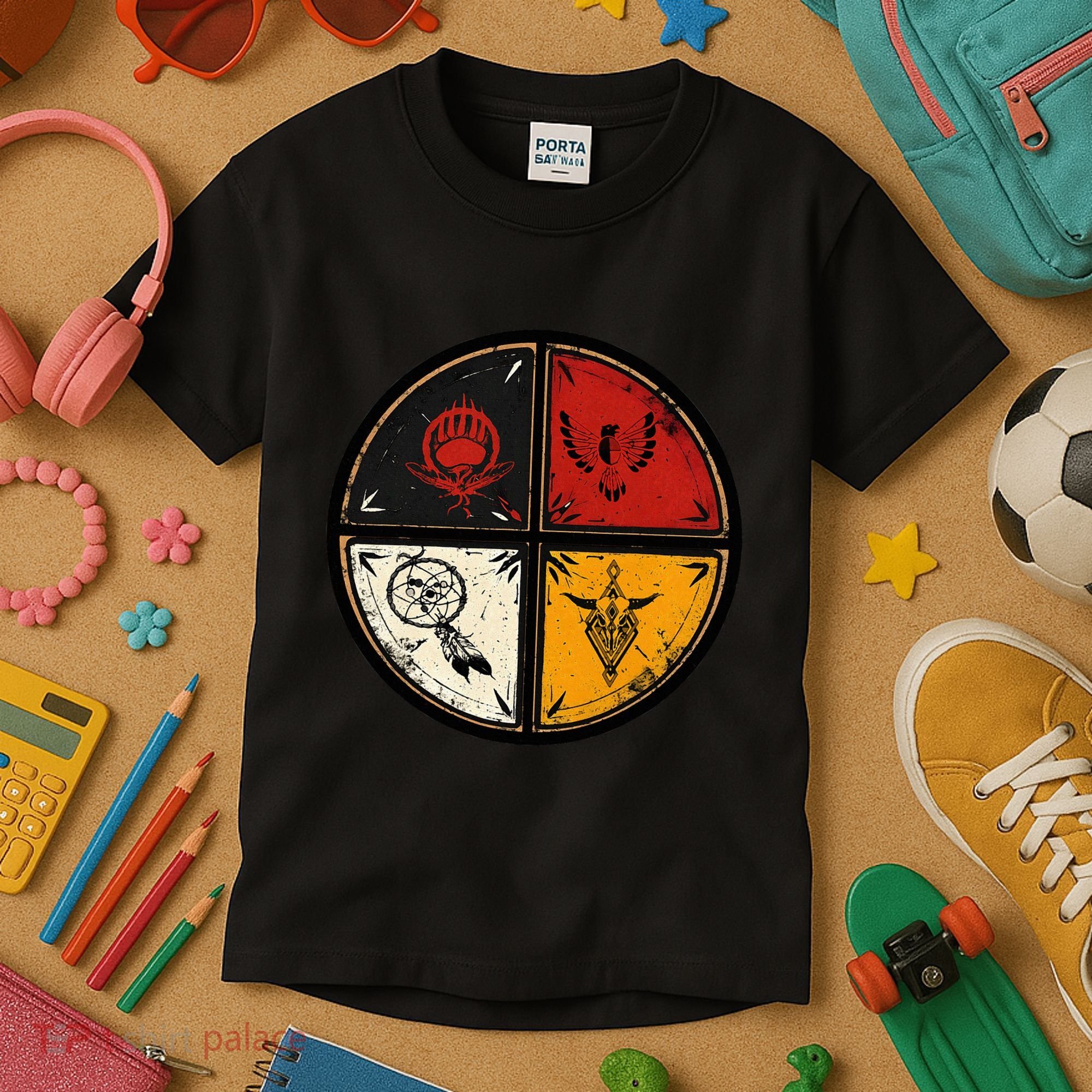 Native American Indian Medicine Wheel Kids T-Shirt