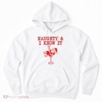 Naughty And I Know It Funny Christmas Santa Hoodie thumb 0