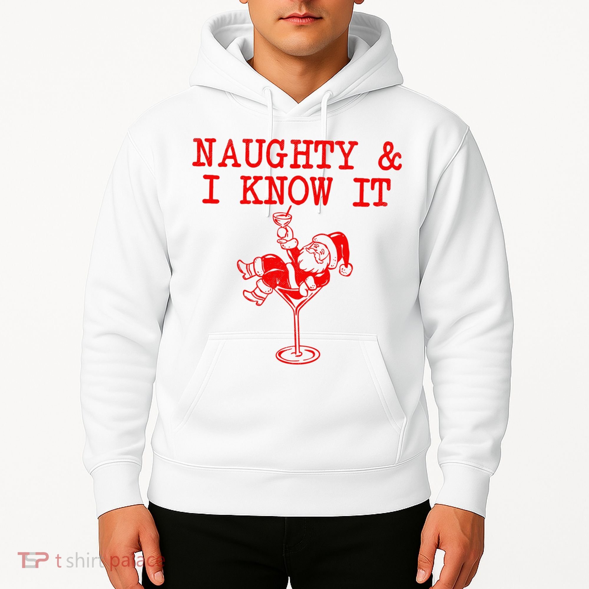 Naughty And I Know It Funny Christmas Santa Hoodie