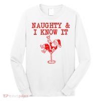 Naughty And I Know It Funny Christmas Santa Long Sleeve Shirt thumb 0