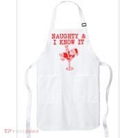 Naughty And I Know It Funny Christmas Santa Apron thumb 0