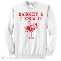 Naughty And I Know It Funny Christmas Santa Sweatshirt thumb 0