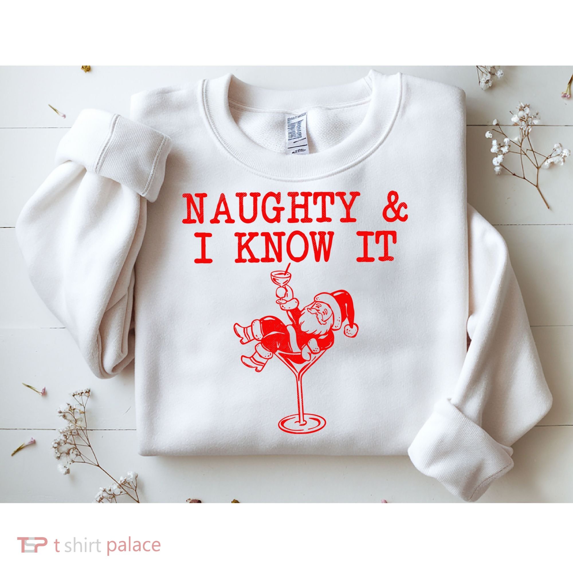 Naughty And I Know It Funny Christmas Santa Sweatshirt