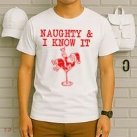 Naughty And I Know It Funny Christmas Santa T-Shirt thumb 6