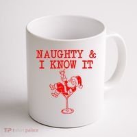 Naughty And I Know It Funny Christmas Santa Coffee Mug thumb 1