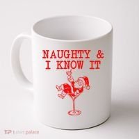 Naughty And I Know It Funny Christmas Santa Coffee Mug thumb 0