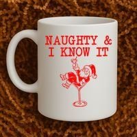 Naughty And I Know It Funny Christmas Santa Coffee Mug thumb 2
