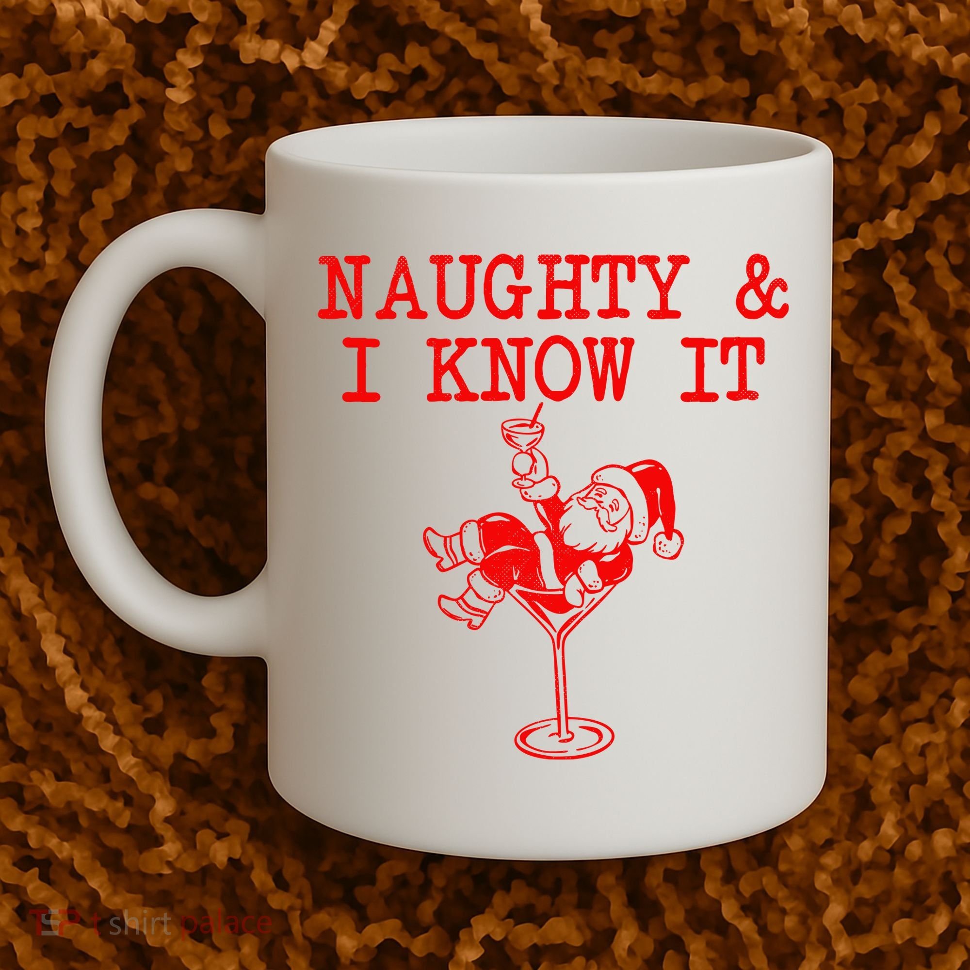 Naughty And I Know It Funny Christmas Santa Coffee Mug