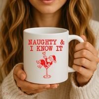 Naughty And I Know It Funny Christmas Santa Coffee Mug thumb 3