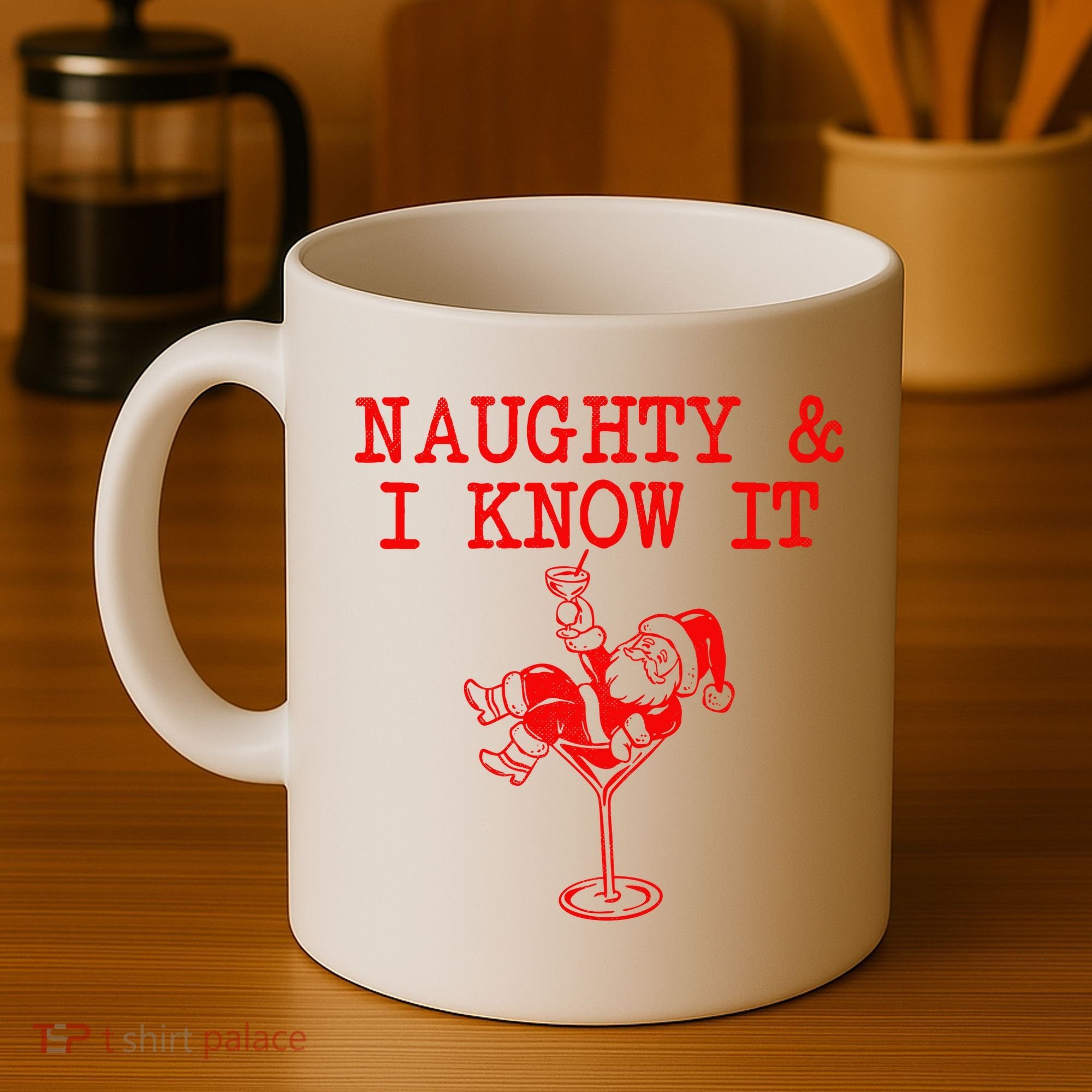 Naughty And I Know It Funny Christmas Santa Coffee Mug