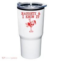 Naughty And I Know It Funny Christmas Santa Tumbler thumb 0