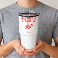 Naughty And I Know It Funny Christmas Santa Tumbler thumb 2