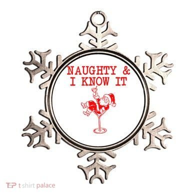 Naughty And I Know It Funny Christmas Santa Ornament
