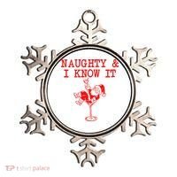 Naughty And I Know It Funny Christmas Santa Ornament thumb 0