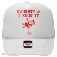 Naughty And I Know It Funny Christmas Santa Hat thumb 0