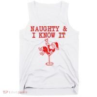 Naughty And I Know It Funny Christmas Santa Tank Top thumb 0