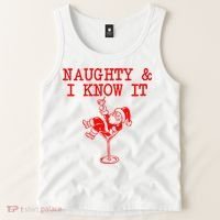 Naughty And I Know It Funny Christmas Santa Tank Top thumb 2
