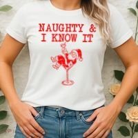 Naughty And I Know It Funny Christmas Santa Women's T-Shirt thumb 2