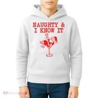 Naughty And I Know It Funny Christmas Santa Kids Hoodie thumb 4