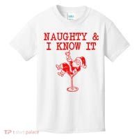 Naughty And I Know It Funny Christmas Santa Kids T-Shirt thumb 0