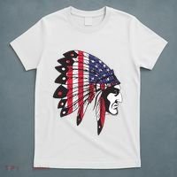 Native American Indian Chief American USA Flag 4th Of July T-Shirt thumb 5