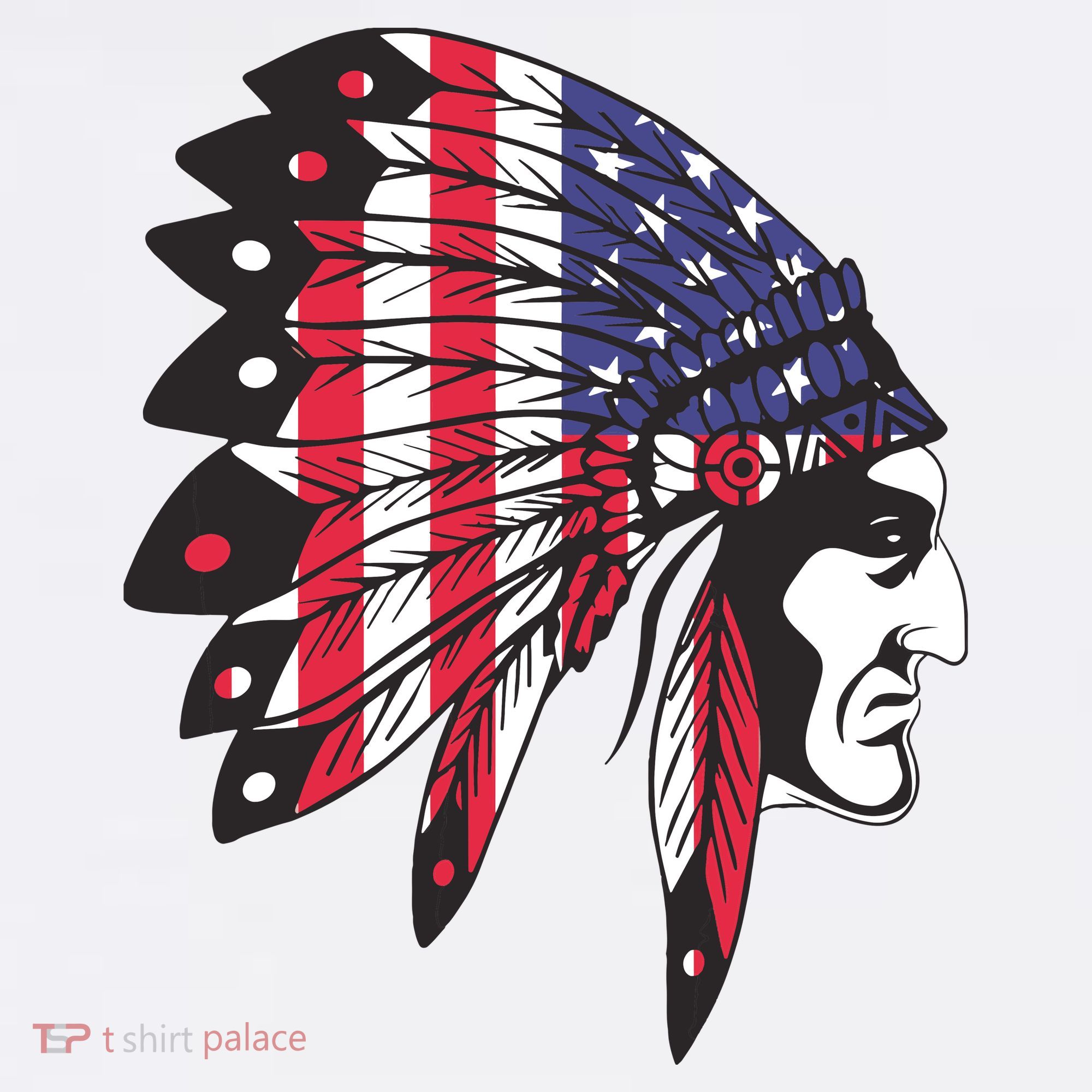 Native American Indian Chief American USA Flag 4th Of July T-Shirt