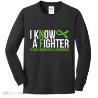 Neurofibromatosis Awareness I Know A Fighter Kids Long Sleeve Shirt thumb 0