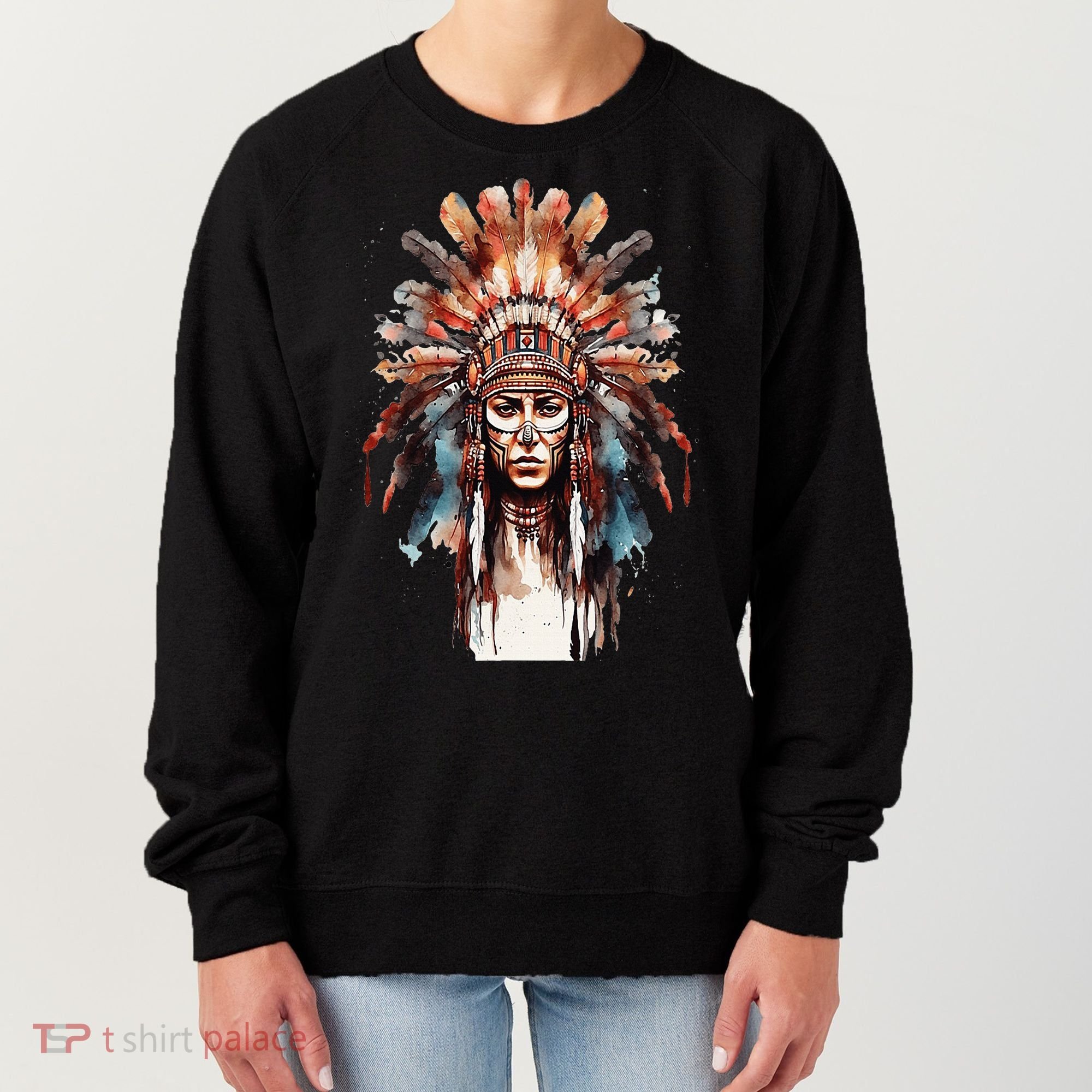 Native American Indian Headpiece feathers Women's Sweatshirt