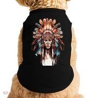 Native American Indian Headpiece feathers Doggie Tank thumb 0