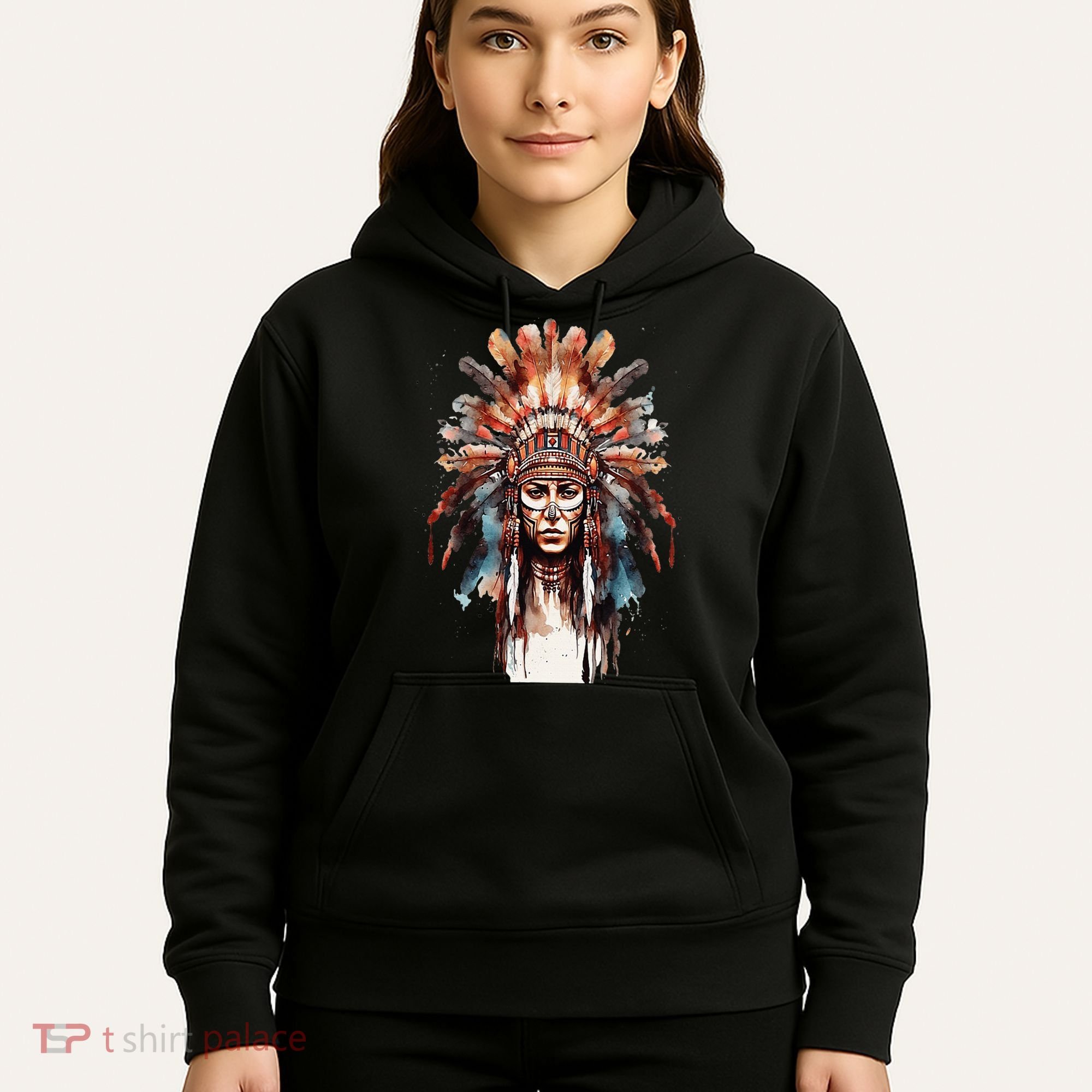 Native American Indian Headpiece feathers Hoodie