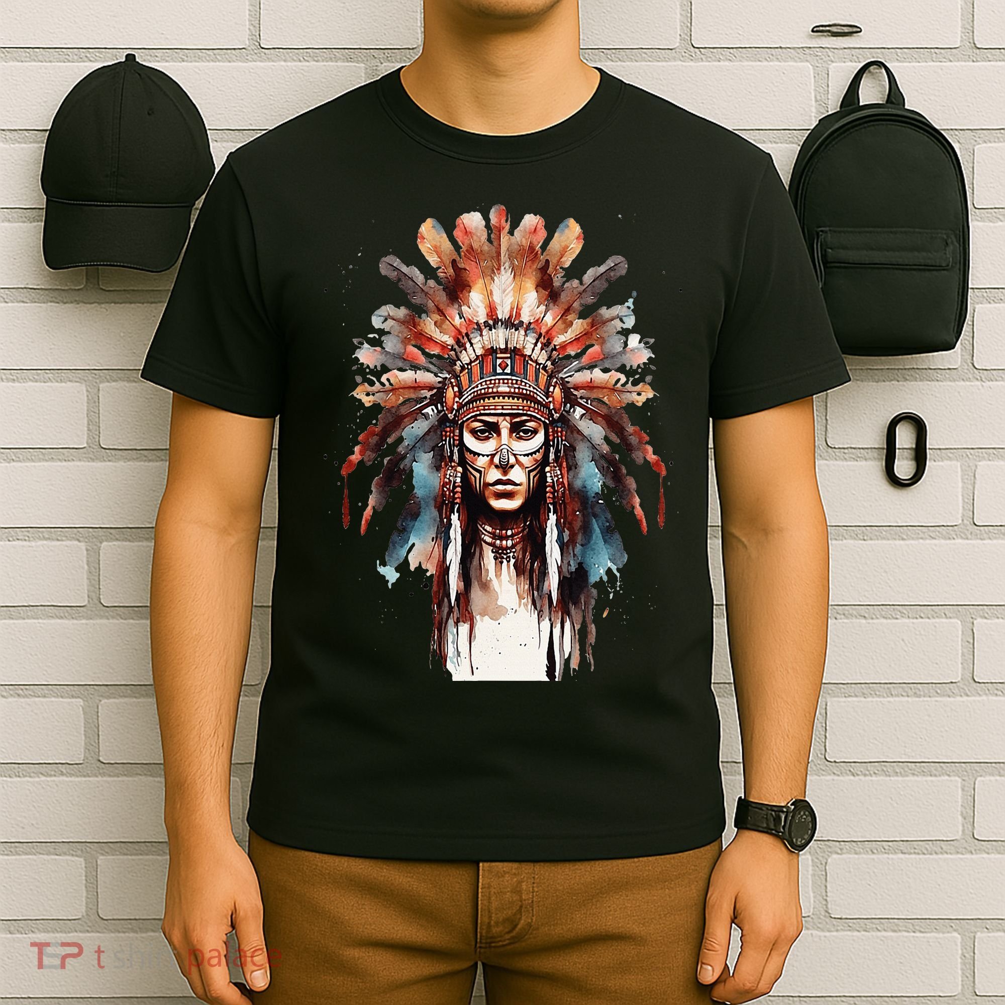 Native American Indian Headpiece feathers T-Shirt