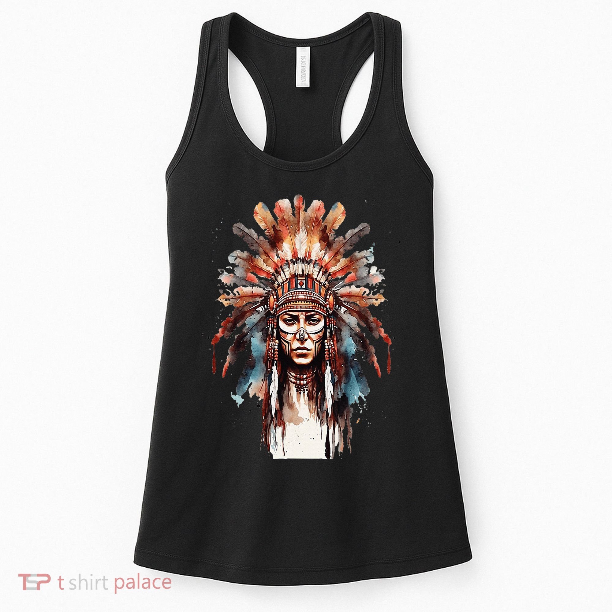 Native American Indian Headpiece feathers Women's Tank Top