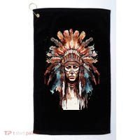 Native American Indian Headpiece feathers Golf Towel thumb 0