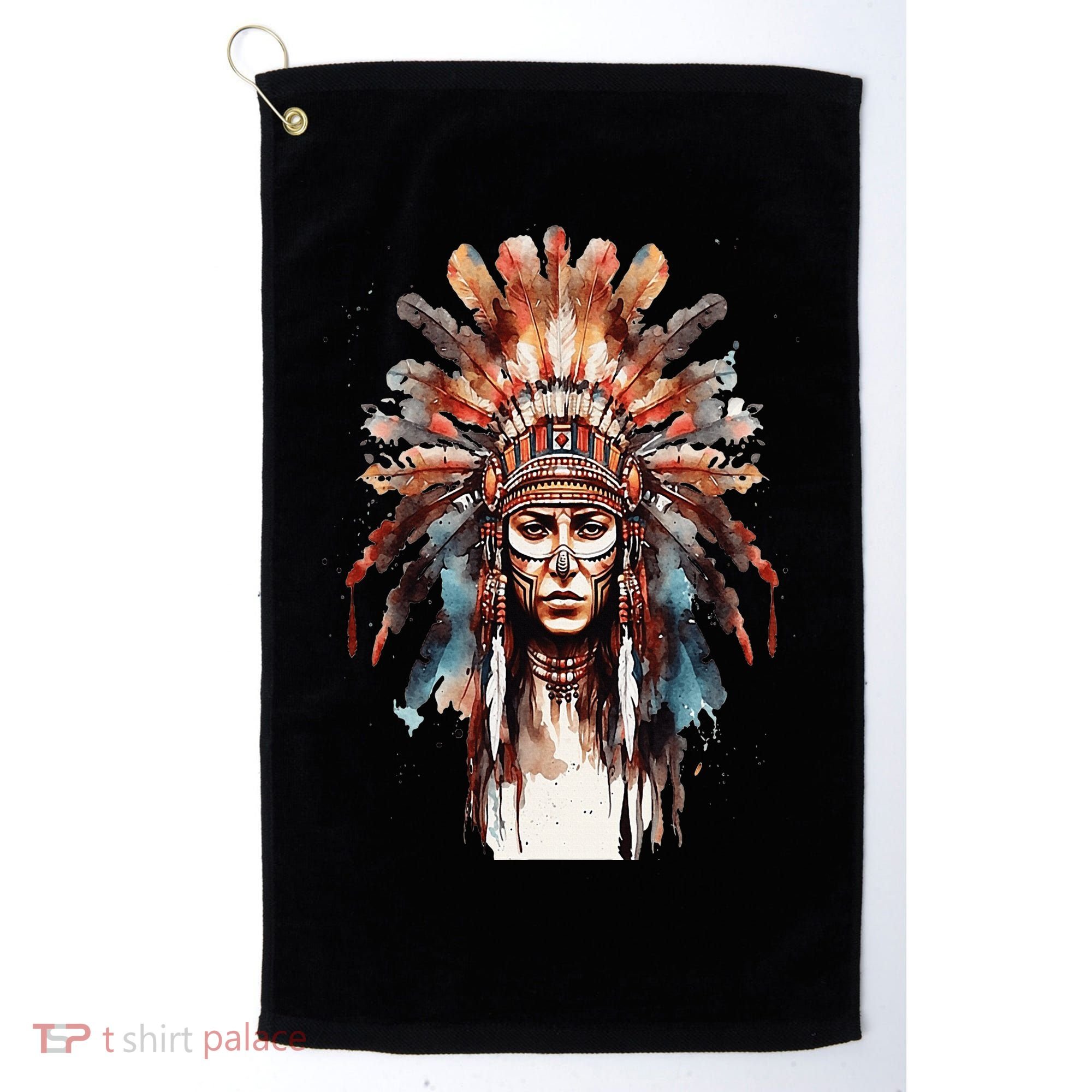 Native American Indian Headpiece feathers Golf Towel