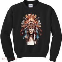 Native American Indian Headpiece feathers Kids Sweatshirt thumb 0