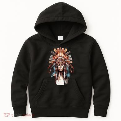 Native American Indian Headpiece feathers Kids Hoodie