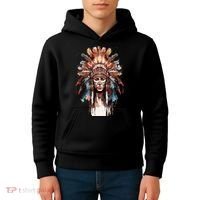 Native American Indian Headpiece feathers Kids Hoodie thumb 4