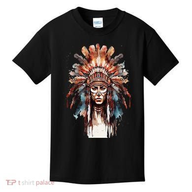 Native American Indian Headpiece feathers Kids T-Shirt