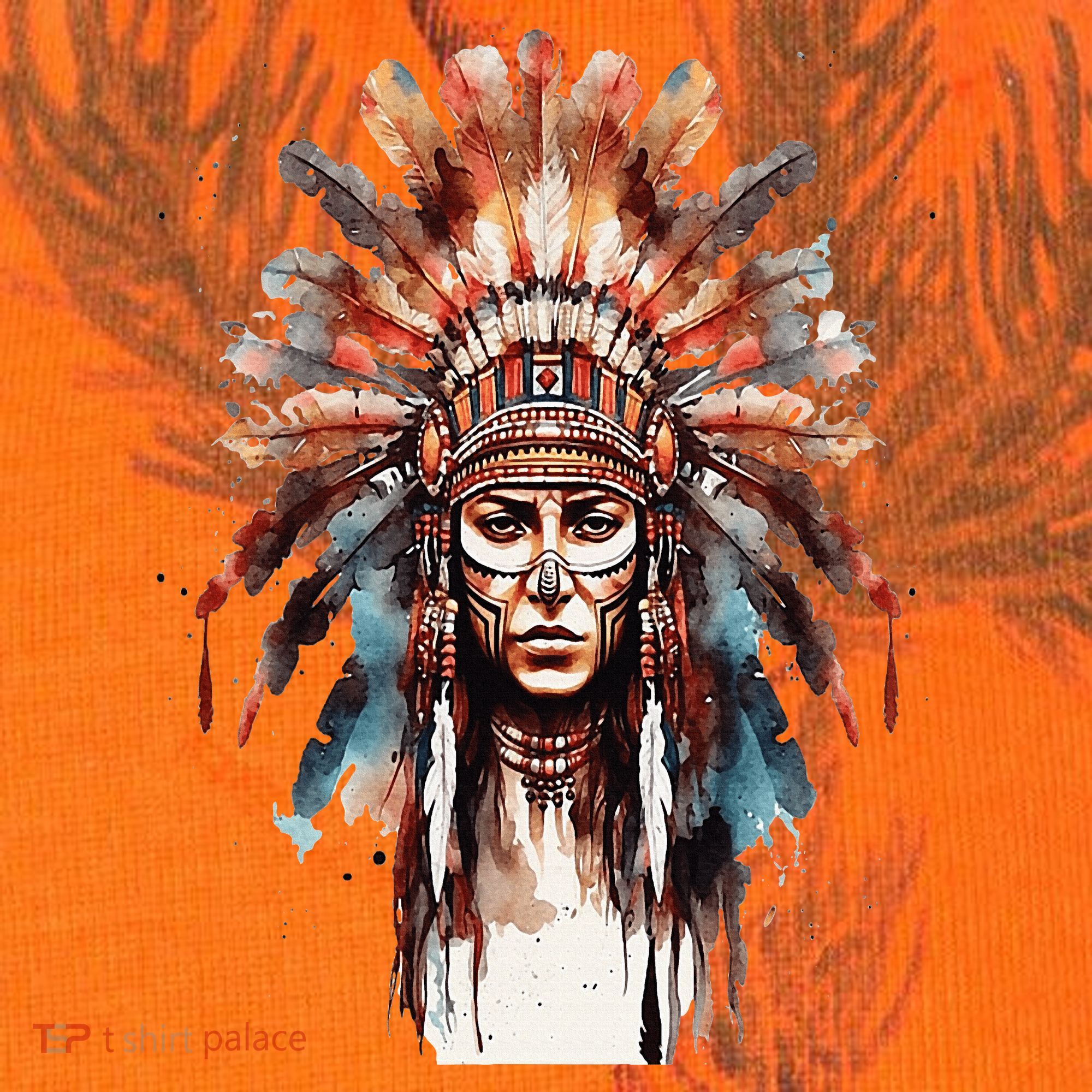 Native American Indian Headpiece feathers Kati Licensed 12" Camo Cuffed Beanie