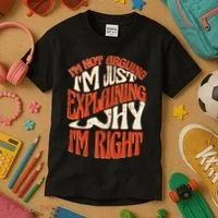 Not Arguing I'm Just Explaining Why I'm Right Kids T-Shirt thumb 3