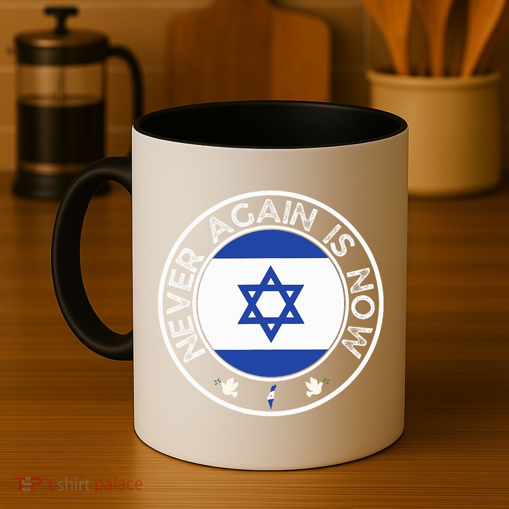 Never Again Is Now  Support for Jews and Israel  Coffee Mug